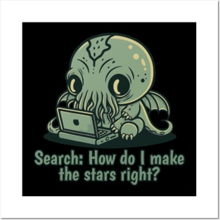 Chibi Cthulhu Programmer - How do I make the stars right? Posters and Art